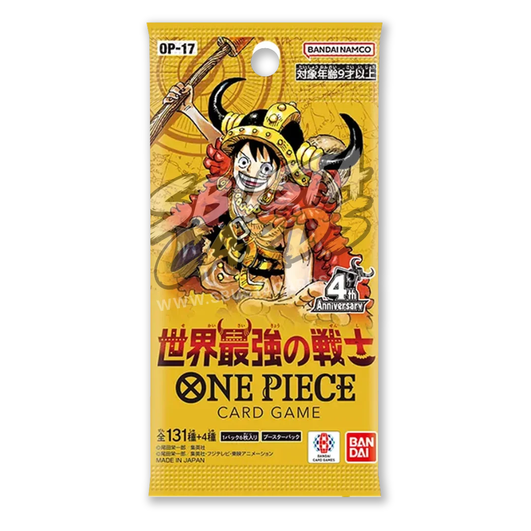 Busta giapponese One Piece OP-17 The World's Strongest Warriors, 6 carte