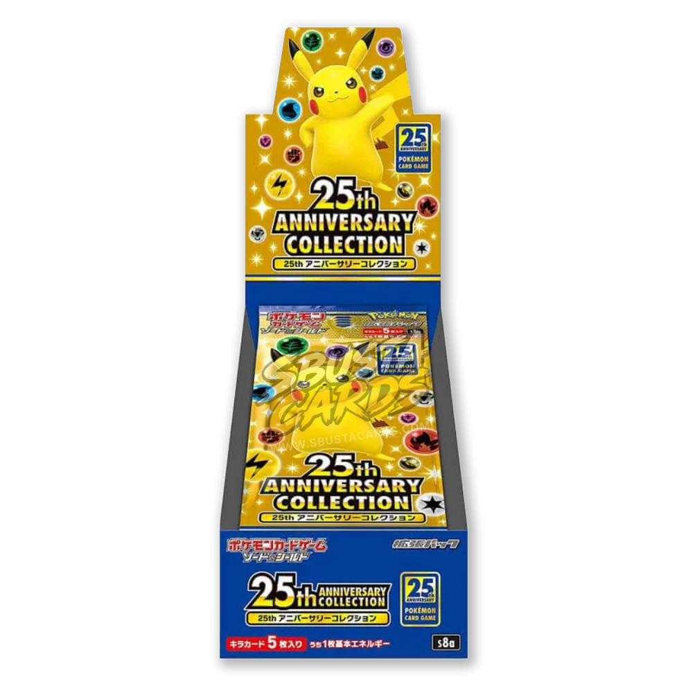 Display Pokémon 25th Anniversary Collection s8a edizione giapponese sigillato da 10 buste
